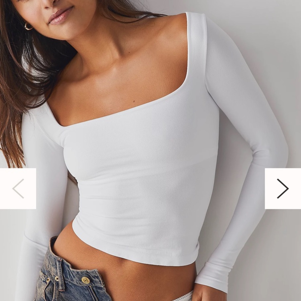 Free People Movement Clean Lines Long Sleeve White XS/Small